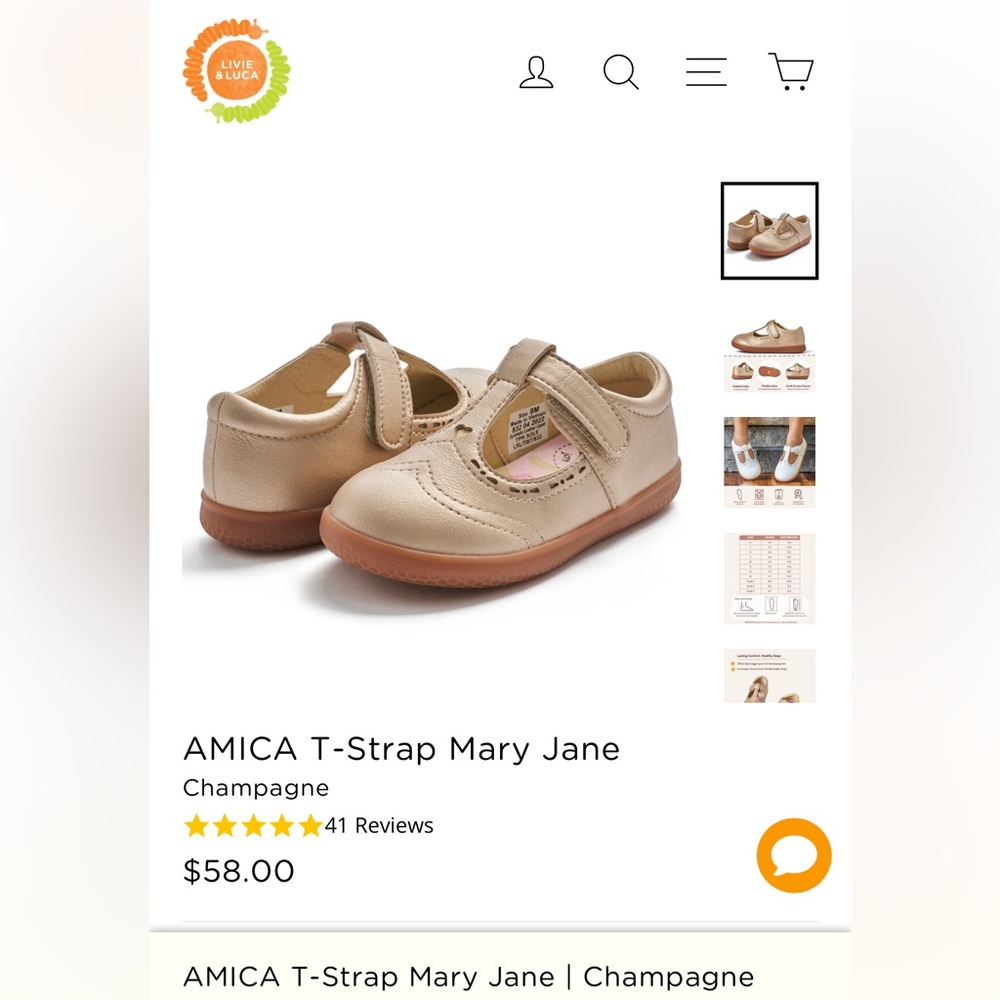 Livie & Luca size 8 gold shoes